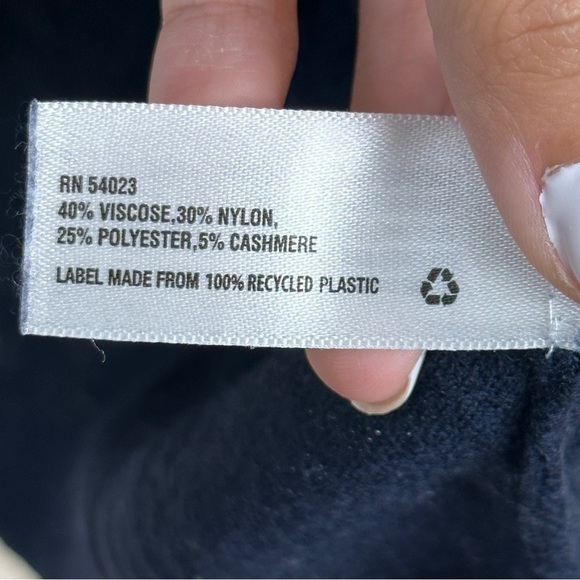 Gap Pure Blue V-neck Cashmere Blend Oversized Pullover Sweater Size Medium - Picture 8 of 10